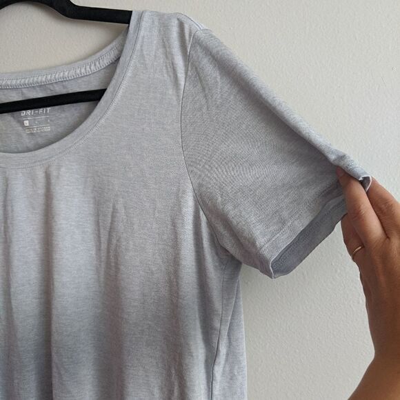 (Nike) Dri-Fit Heather Gray T-shirt Large - Picture 3 of 8